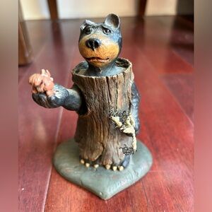 American chestnut folk art “petey master of disguise”  year 2000 bear figurine